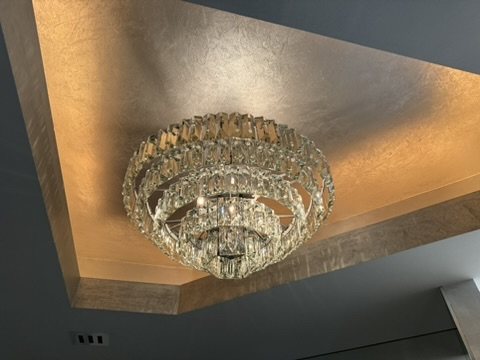 Crystal basket flush-mount, cleaned