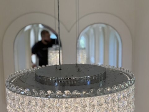 Crystal drum, detailed up close