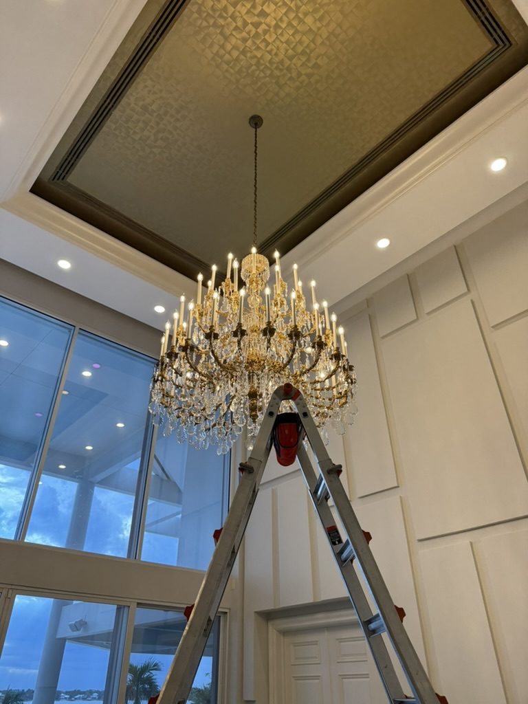 Two-story gold fixture