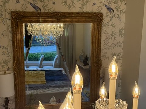 Reflected in the foyer mirror
