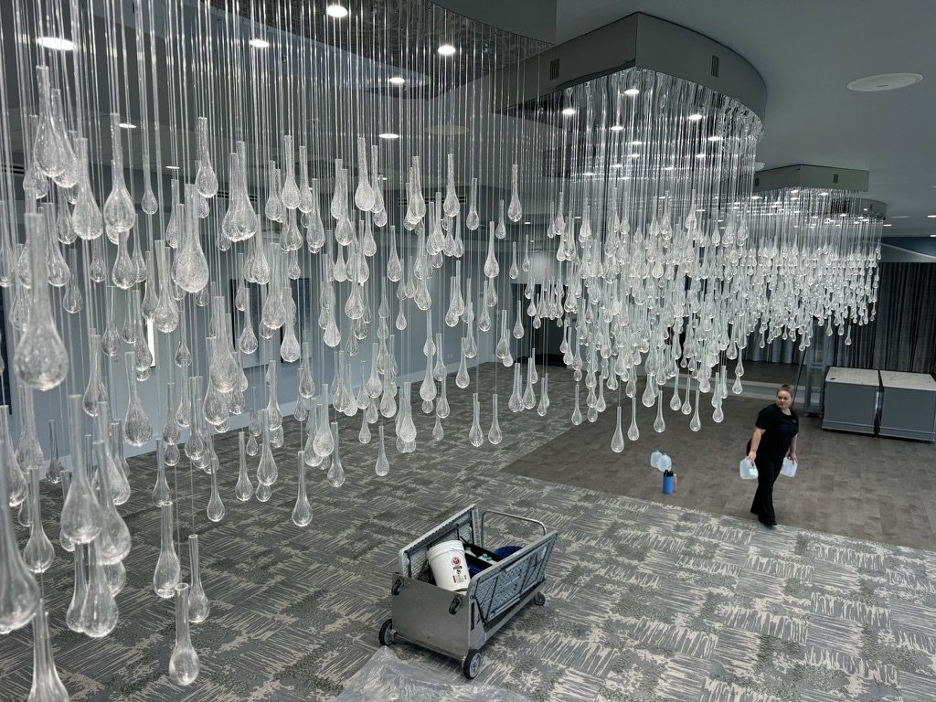 Teardrop Glass Installation