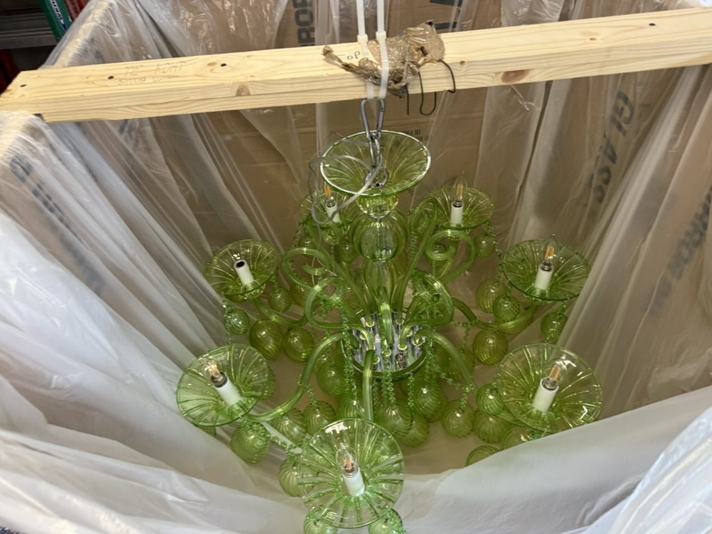 Murano chandelier, crated