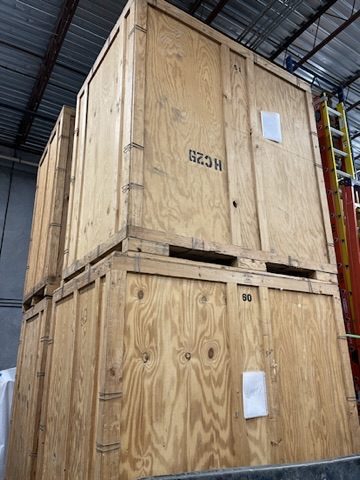 Stacked for storage