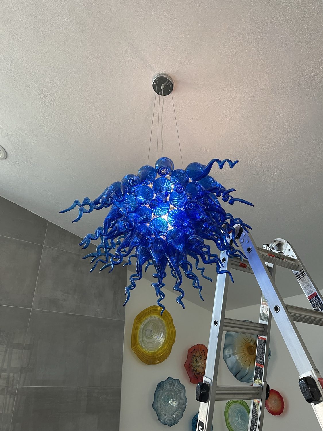 Cobalt-blue Chihuly-style
