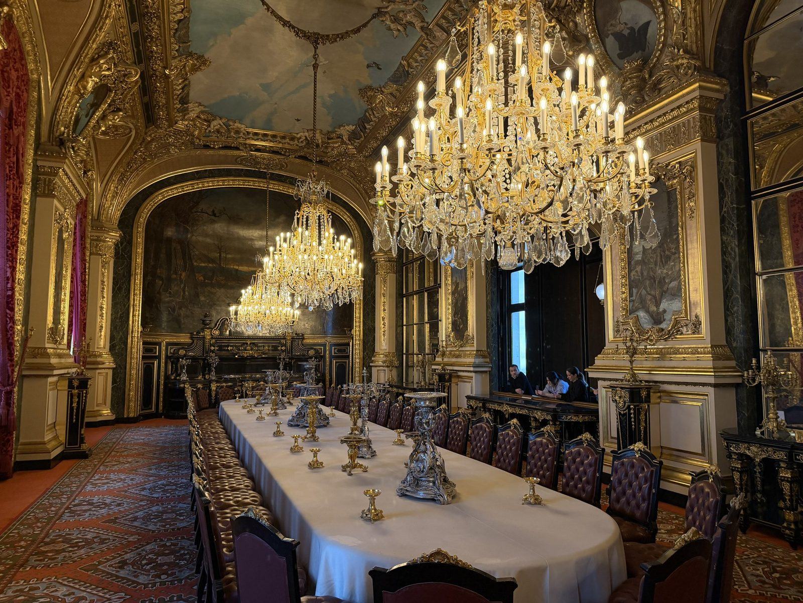 Napoleon III dining room chandeliers at the Louvre, Paris