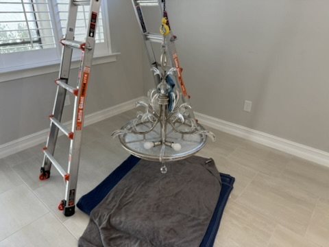 Lowered and padded for removal